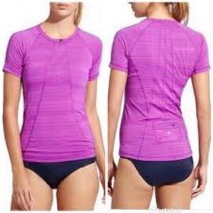 Athleta Pacifica UPF Top 1/2 Zip Short Sleeve Jazz | Women’s Size Medium EUC